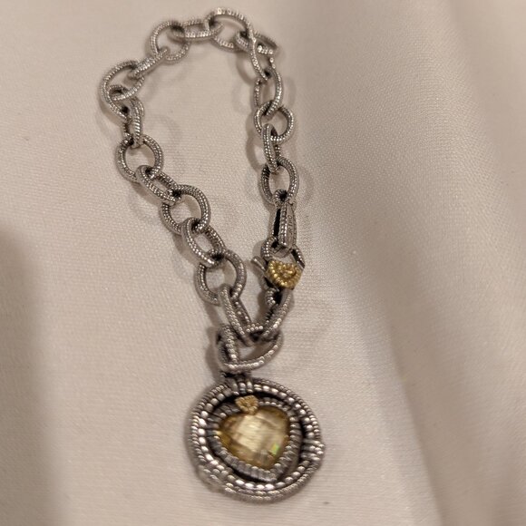 Judith Ripka Citrine heart bracelet - Picture 1 of 7